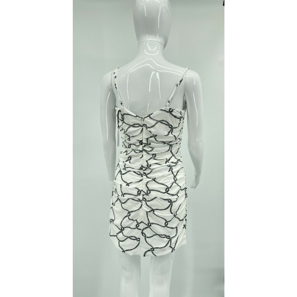 WeWoreWhat Ronnie Ruched Crepe Dress Black Rope Size Medium - Picture 5 of 10